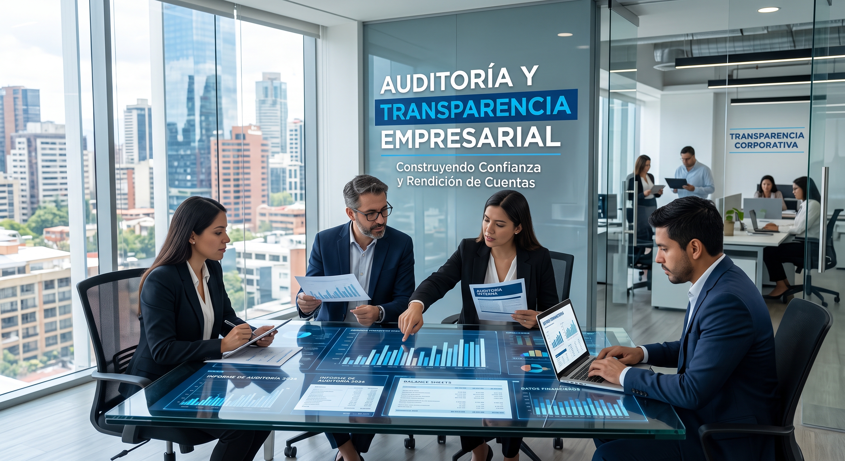 Auditor revisando documentos con lupa